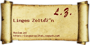 Linges Zoltán névjegykártya